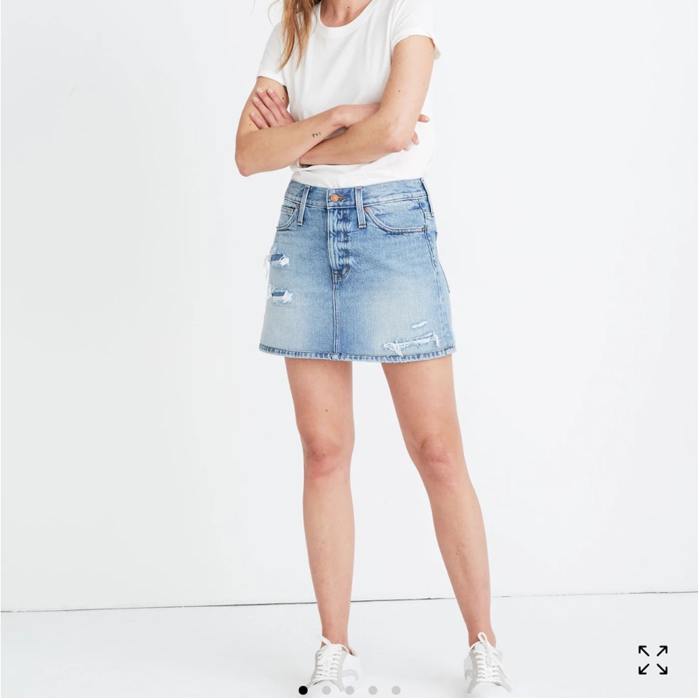 Madewell denim Skirt in Glencrest Wash: Rip and Repair Edition 27 new